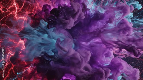 Abstract Ink Colors Merging Aggressively