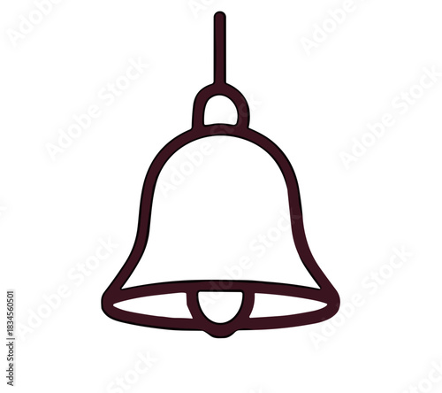 Simple Christmas bell outline icon for festive charity projects