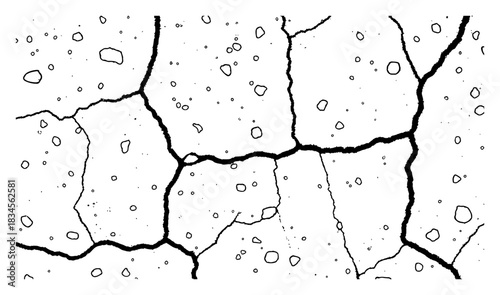 Cracked Earth Texture Vector Background with Dry Ground Surface and Broken Concrete Effect
