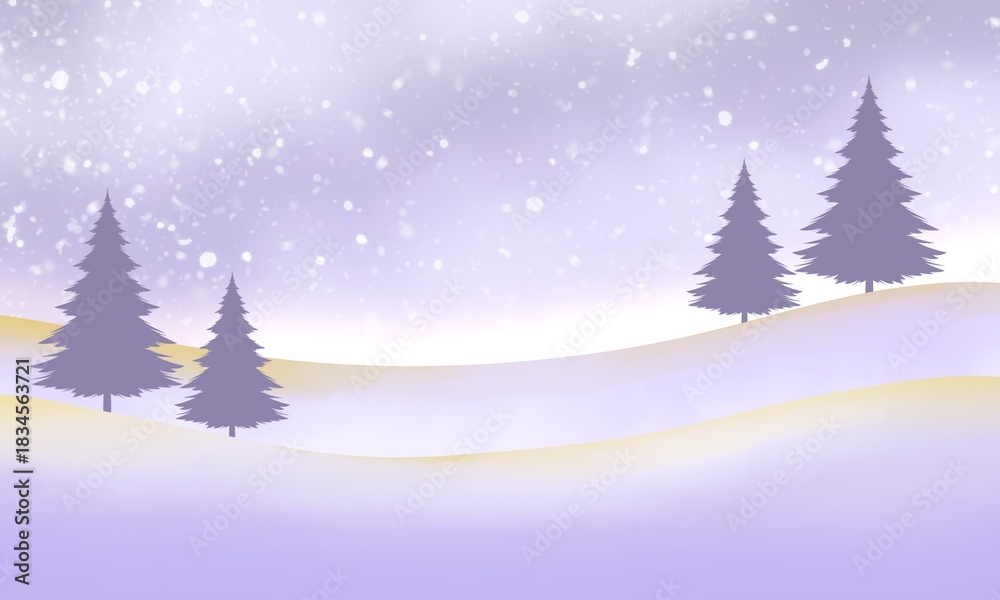 Obraz premium Aesthetic abstract tree in snow