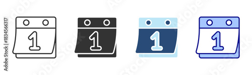 New Year Icon Set. Designed In Multi Style