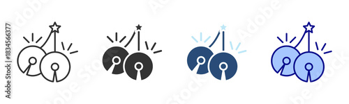 Jingle Bell Icon Set. Designed In Multi Style
