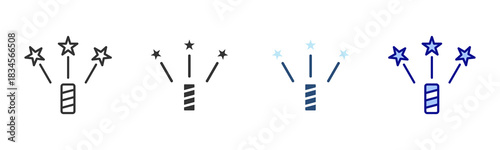 Firework Icon Set. Designed In Multi Style