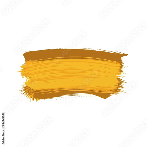 Vibrant Golden Paint Brush Stroke Element