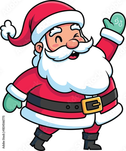 Santa claus christmas holiday character vector illustration festive design isolated on transparent background, Vector
