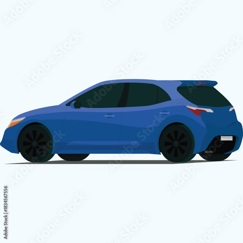 Sports hatchback angled rear side view