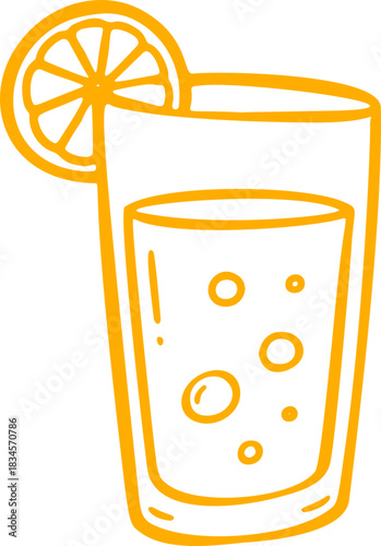 Orange Drink Glass Doodle