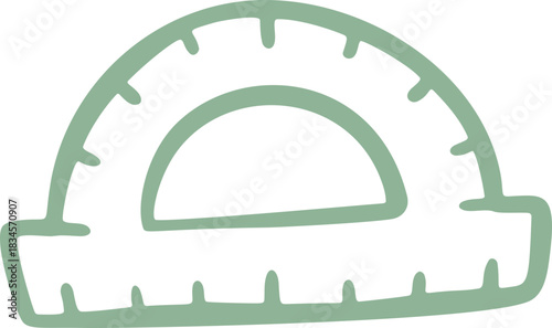 Hand drawn doodle protractor element