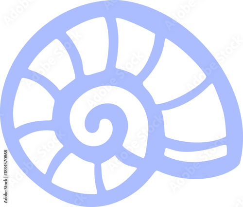 Blue Spiral Shell Doodle