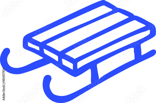 Sled Hand Drawn Doodle Element