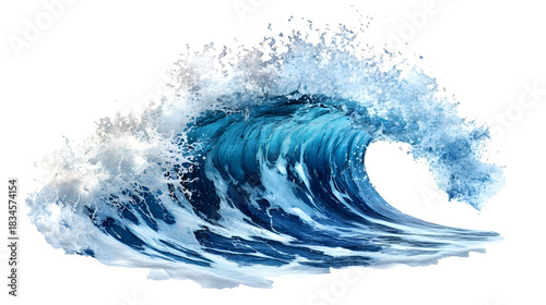 Fototapeta Naklejka Na Ścianę i Meble -  water wave splashing isolated on white