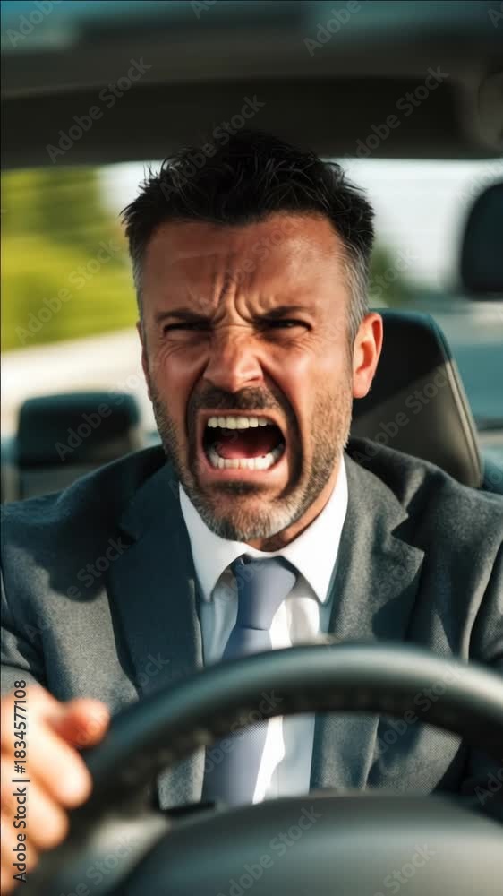 custom made wallpaper toronto digitalThe man is yelling while driving a car.