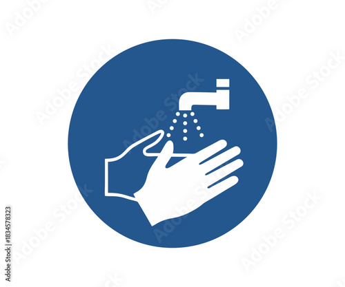 ISO 7010 M011 Wash your hands sign. Obligation sign pictogram vector design and illustration.


