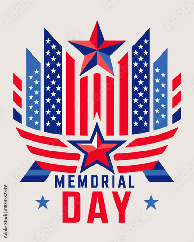 Memorial Day patriotic tribute with American flag design