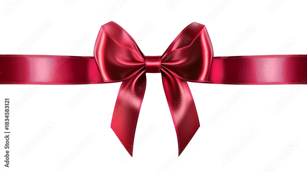 Fototapeta premium red ribbon bow isolated