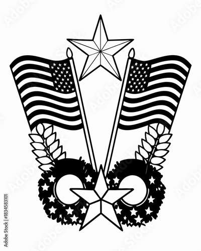 Memorial Day Patriotic American Flag Remembrance Illustration