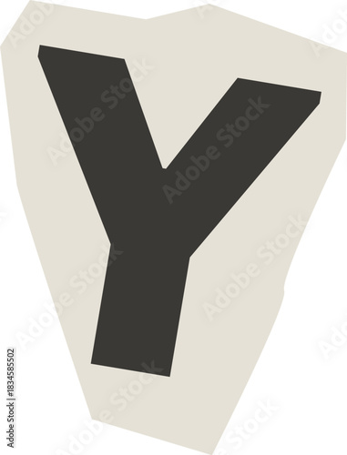 Rough Cutout Letter Y