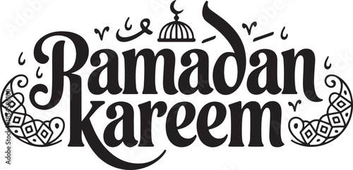 Ramadan Kareem Arabic Calligraphy and Decorative Elements