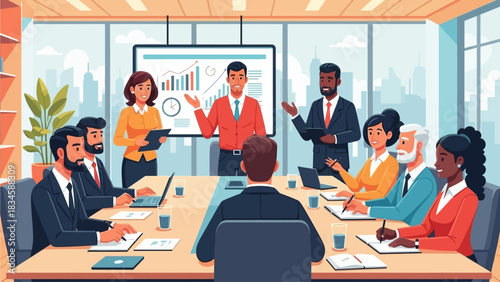 Business Meeting Diverse Team Collaboration Success
