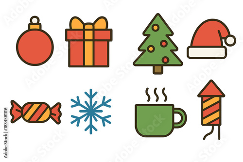 Arrange winter-themed items for the New Year celebration, Merry Christmas