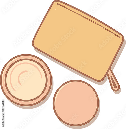 A top‑down view shows rose‑gold 2026 numerals and a face cream, with a golden cosmetic bag nearby—ideal for a New Year promotion and text overlay on a large banner