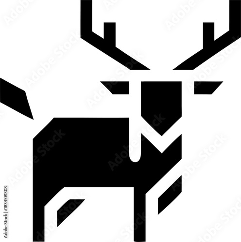 Reindeer Pictogram Icon Vector Illustration Minimalist Design