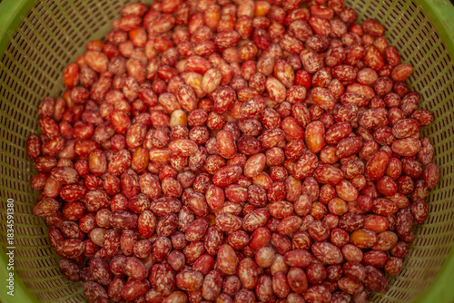 Fresh red beans at local market