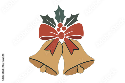 Refined Christmas bells shining against a dark backdrop