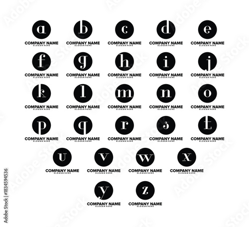 Alphabet Logo Templates Collection Black and White.