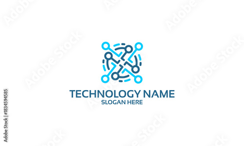 Modern Abstract Technology Network Logo Design.