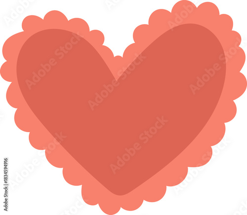 Scalloped Heart Emblem