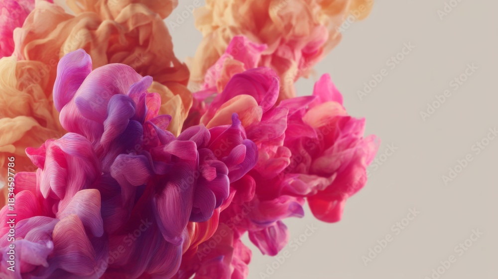Fototapeta premium Colorful Abstract Swirls of Smoke Blending in Soft Pastel Shades