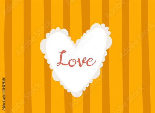 Heart Lace On Stripe Background