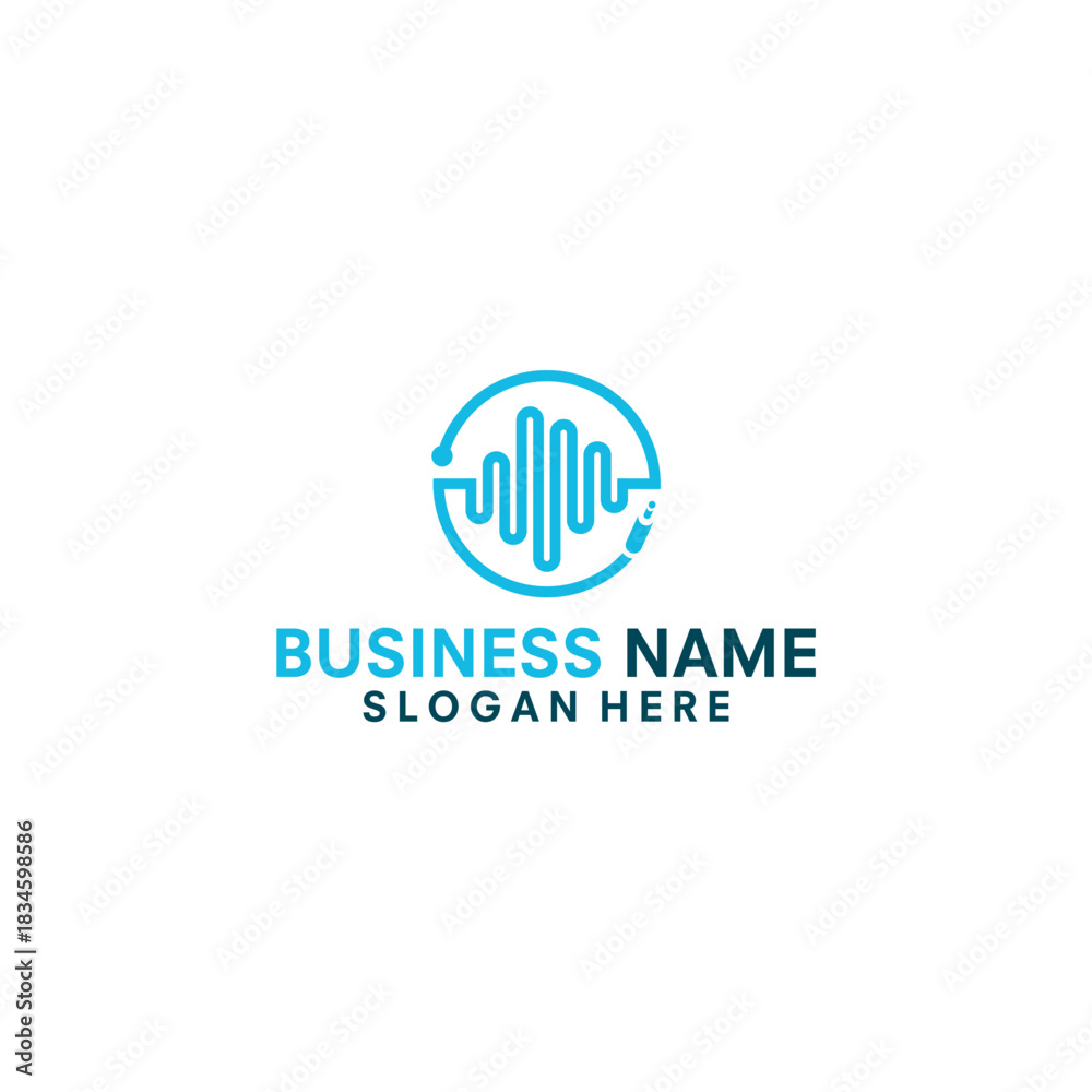Fototapeta premium Modern Sound Wave Logo Design for Business.