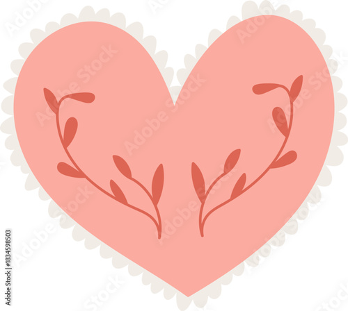 Lace Heart With Leafy Vines