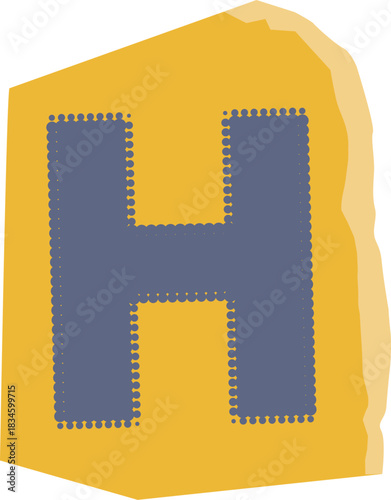 Stitched Letter H Patch