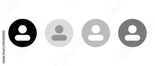 Profile avatar icon set in flat design. Social media user account symbol