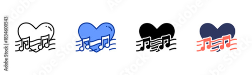 Love Song icon set multiple style collection