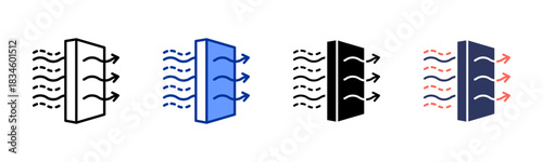 Hepa Filter icon set multiple style collection
