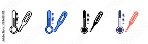 Thermometer icon set multiple style collection