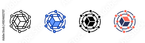 Nano Technology icon set multiple style collection