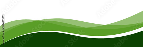 Abstract green wave background, Vector green line background curve element with white space for text and message design, overlapping layers. vector illustration