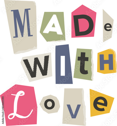 Cutout Lettering Made With Love