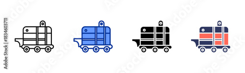 Ground Power Unit icon set multiple style collection