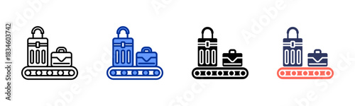Conveyor Belt icon set multiple style collection