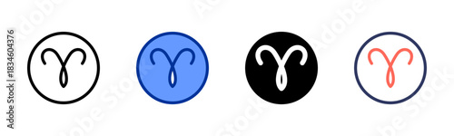 Aries icon set multiple style collection