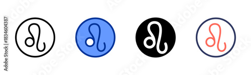 Leo icon set multiple style collection