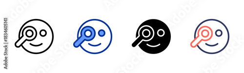 Detective icon set multiple style collection