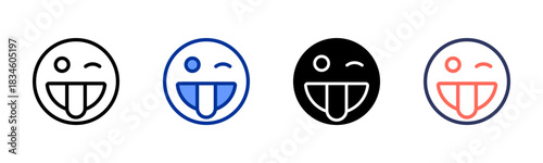 Tongue icon set multiple style collection