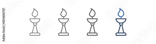 
outline icon set candle holder with candle holder design